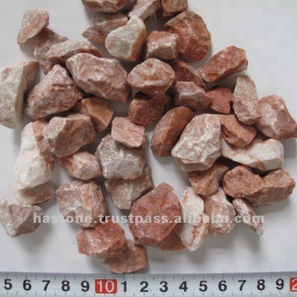 Đá cuội trắng tự nhiên mài bóng màu hồng dùng cho công viên ngoài trời