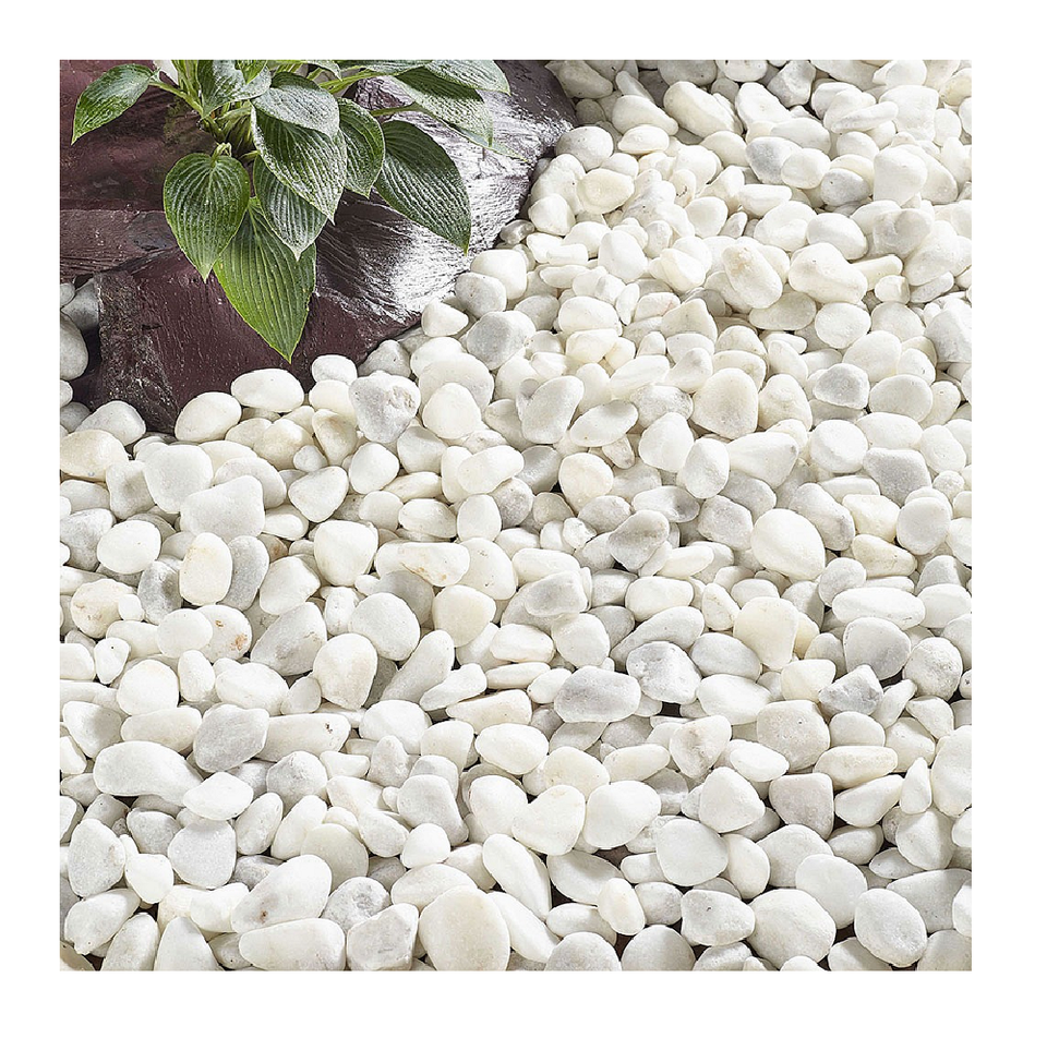 Thanh Cong Brand High Quality White Marble Tumbled Pebble Milky White Natural Stone Made in Viet Nam