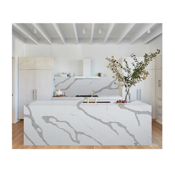 Tấm đá thạch anh trắng Calacatta 2000x3200mm