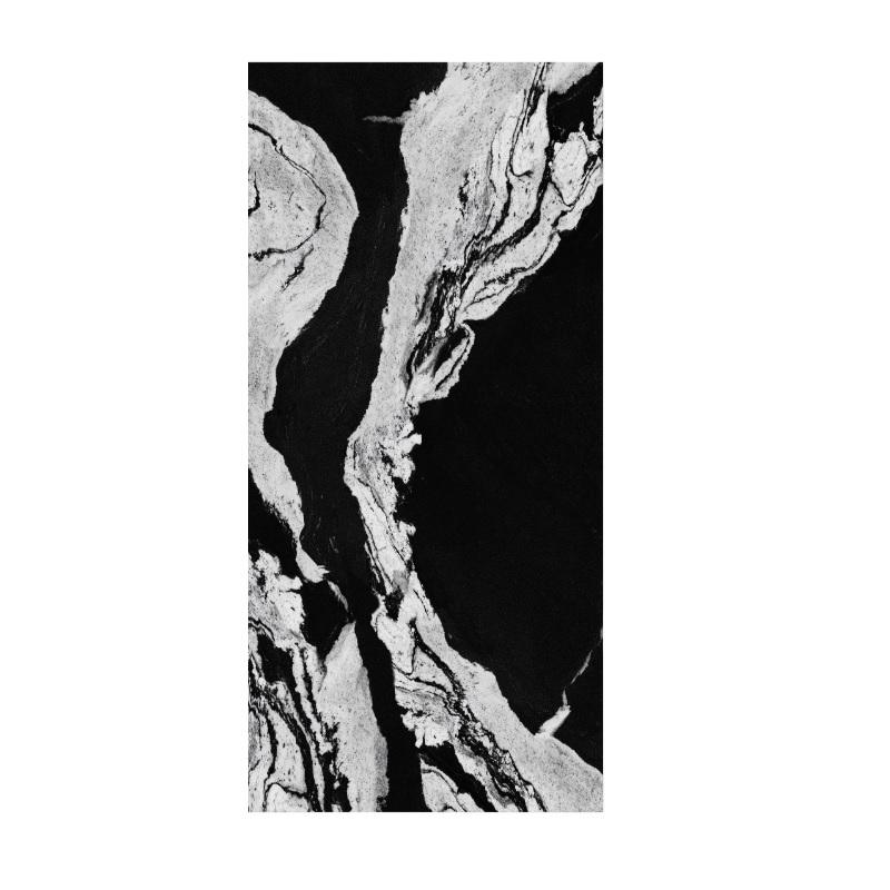 Gạch lát nền mầu đen ónix sang trọng giả đá cẩm thạch bóng 600x1200mm