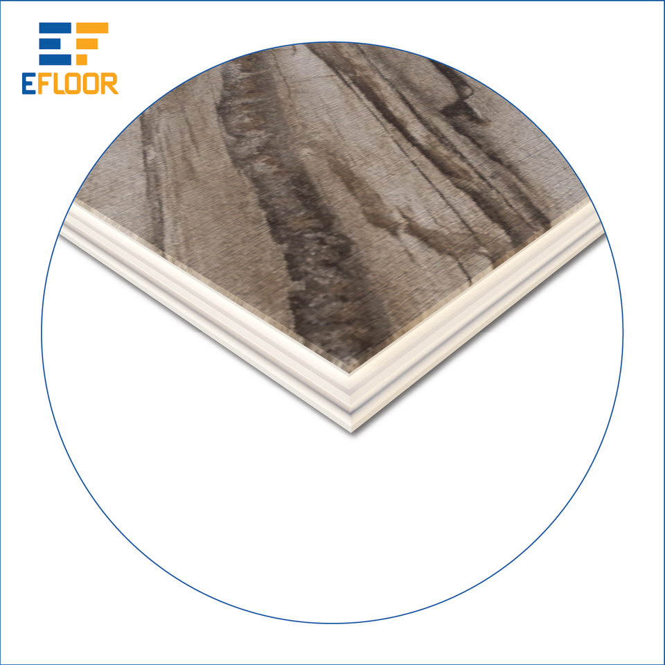 Sàn nhựa SPC vinyl PVC dày 4mm hiện đại, chống thấm nước, bề mặt EIR, thiết kế văn phòng trong nhà