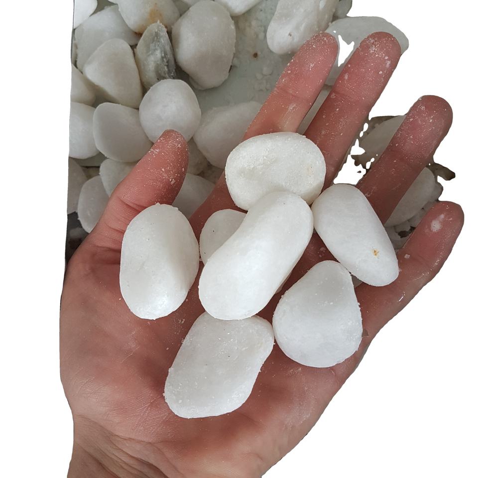 Natural Snow White Modern Paving Design Landscape Decorative Stone Cobble Type Cobble or Pebble Rock Stone