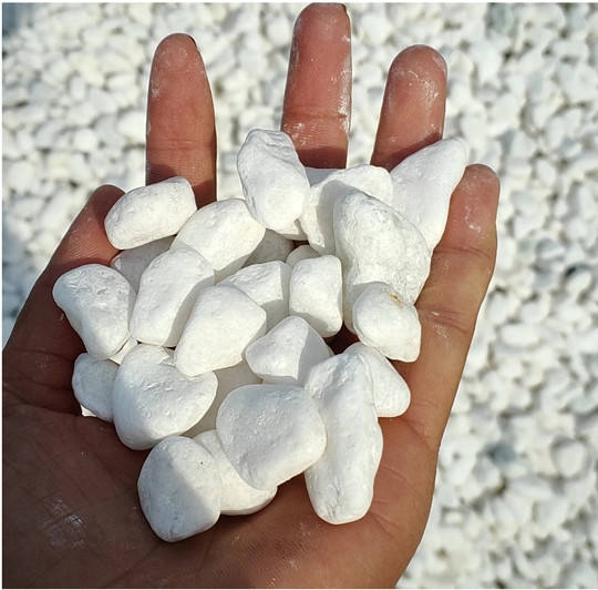 Garden Landscaping Snow White Pebble Stone Decorative Round White Smooth Pebble Gravel Tumbled Stone Pebble