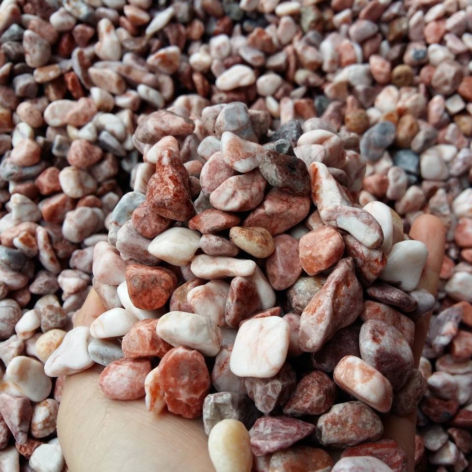 Landscaping Garden Decoration Tumbled Pink Pebble Gravel Stone for Exposed Coating Floor Perrmeable Paving Tumbled Pebble Stone