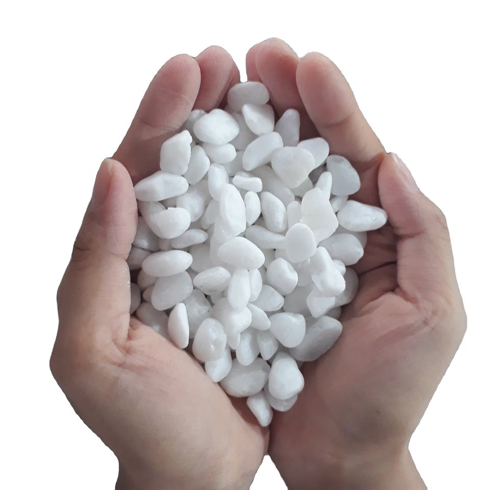 Vietnam Pebble Stone Round Smooth Snow White Pebbles for Plants Garden Outdoor Landscape Tumbled Stone Pebbles