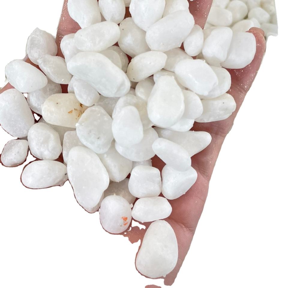 Best Seller Natural White Round Stone Snow White Garden Stone Cobbles & Pebbles