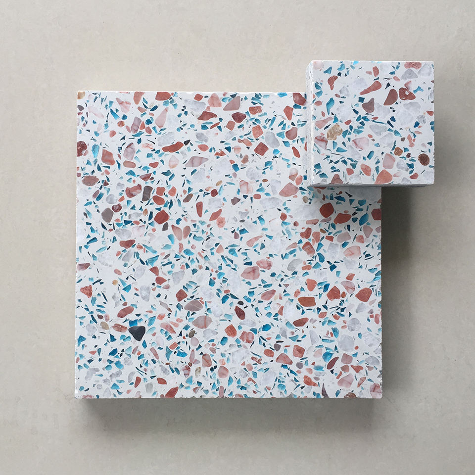 Gạch xi măng terrazzo trắng