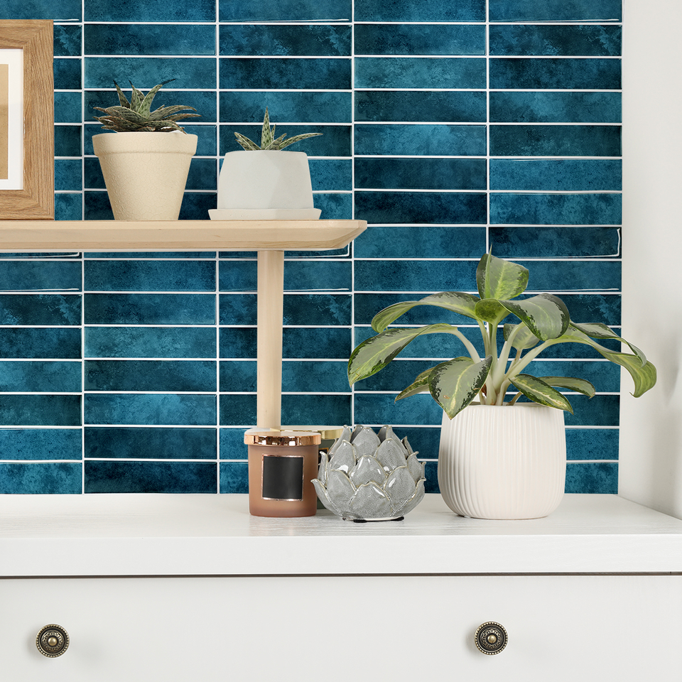 Ốp tường cao cấp màu trắng mờ xanh lá cây