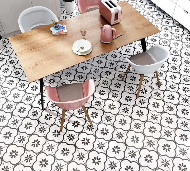 Gạch men tường nhà bếp in họa tiết 20x20, bề mặt mờ