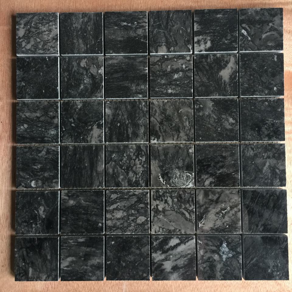 MOSAIC ĐÁ CƯỜNG LỰC TRẮNG SỮA ĐEN HIỆN ĐẠI 48x48