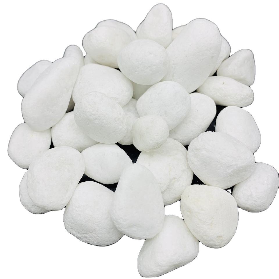 Tumbled Stone Snow White Natural Pebble for Home and Garden Decoration