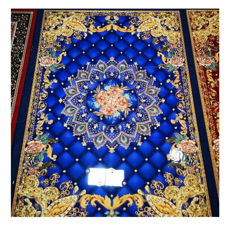Gạch lát nền hoa văn thảm 3D men sứ vàng bóng 1200x1800mm