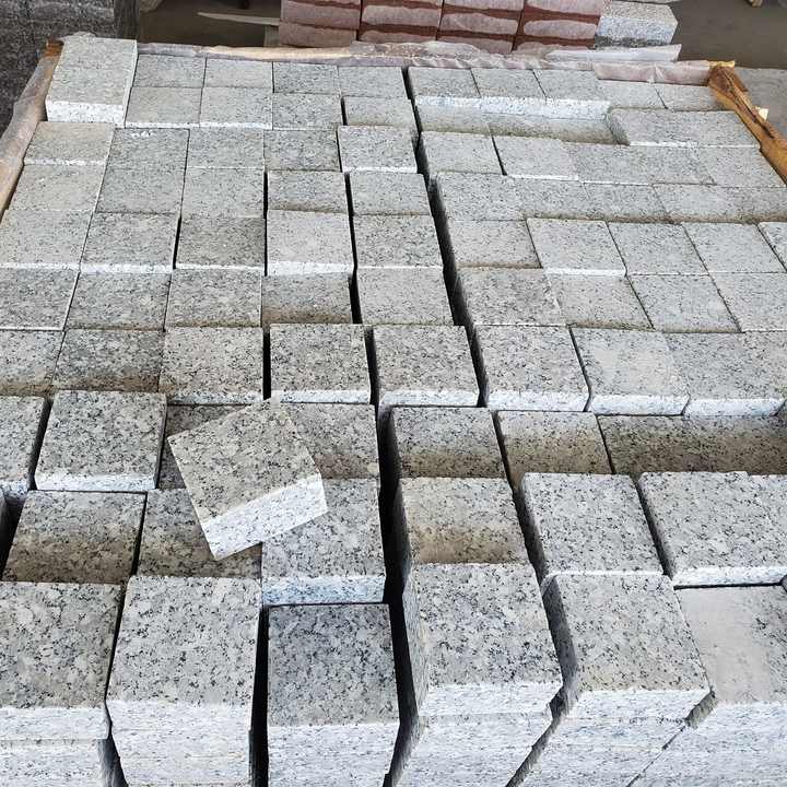 Vietnamese Grey Granite Cubic Stone Tile Silver Grey Granite Cobblestone