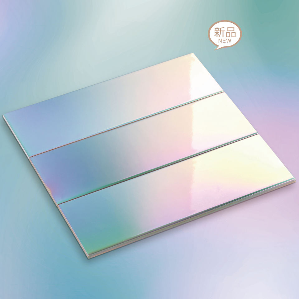 Gạch gốm/sứ 3D óng ánh bóng loáng màu cầu vồng 100x300mm/4*12 inch, dùng để ốp tường nội thất (backsplash, subway) và lát sàn