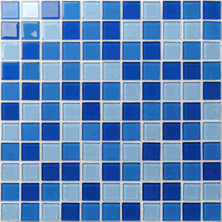 Gạch khảm hồ bơi trong nhà màu xanh lam, trang trí ốp tường nhà bếp, kích thước 25x25 mm, sản xuất tại Trung Quốc (bán buôn)