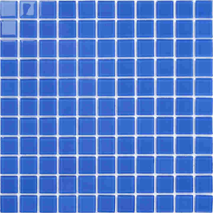 Gạch khảm hồ bơi sợi thủy tinh màu xanh trang trí ốp tường nhà bếp 25x25 mm