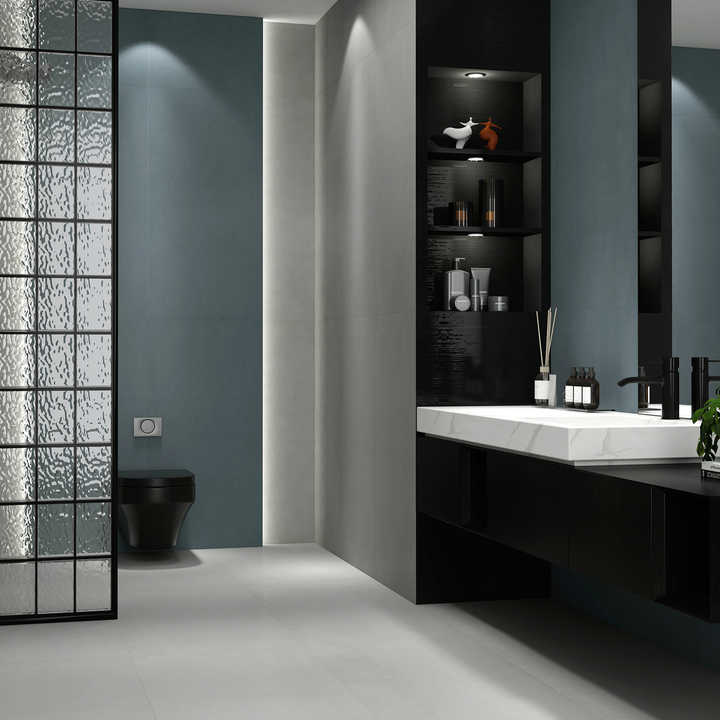 Gạch lát nền giả xi măng màu hiện đại, chống trơn, kích thước 60x120, sản xuất tại nhà máy