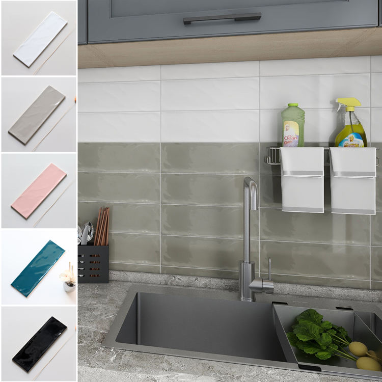 Gạch Ốp Tường Men Sứ Dễ Lau Chùi Màu Đen Trắng Be Dùng Cho Nhà Bếp Phòng Tắm Bồn Cầu Bồn Rửa Mặt