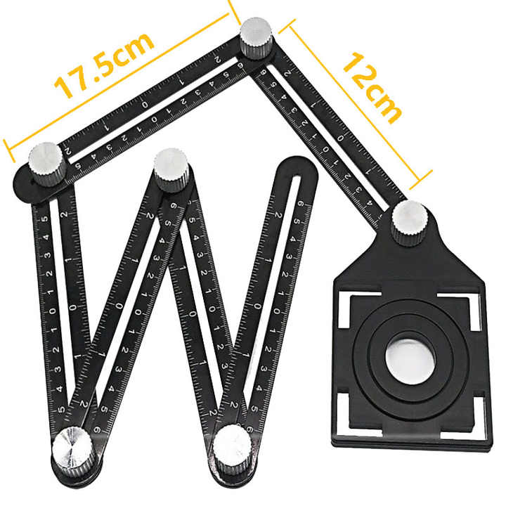 Thước kẻ đa góc chất lượng cao hợp kim nhôm 6 lớp định vị lỗ mở gạch