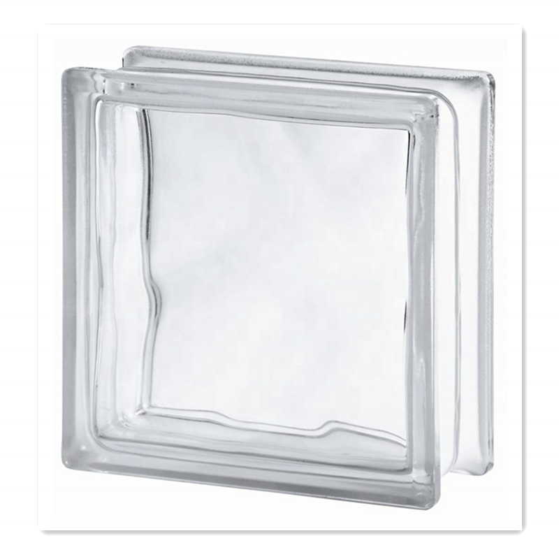 Khối kính rỗng song song màu xám xanh hồng đục sóng biển trong suốt 80.0mm dùng trang trí nhà cửa và xây tường kính