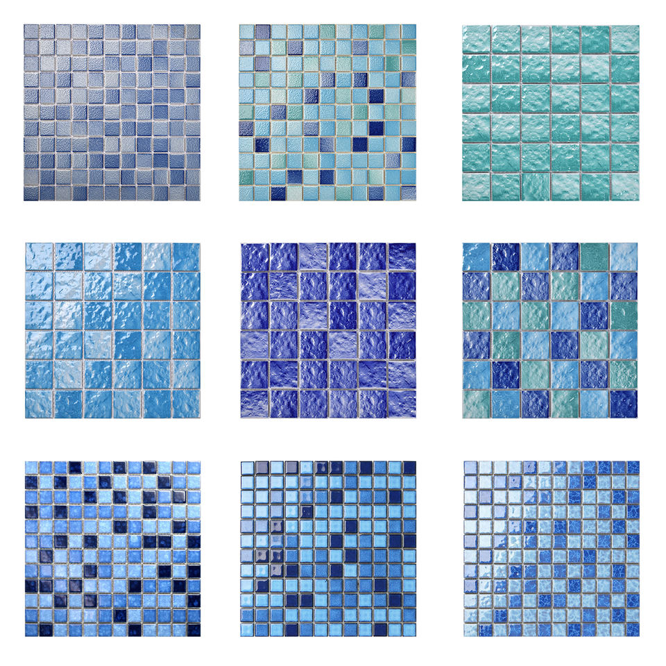 Gạch Mosaic Sứ Hồ Bơi Tông Xanh Dương Pha Trộn Sang Trọng Giá Rẻ