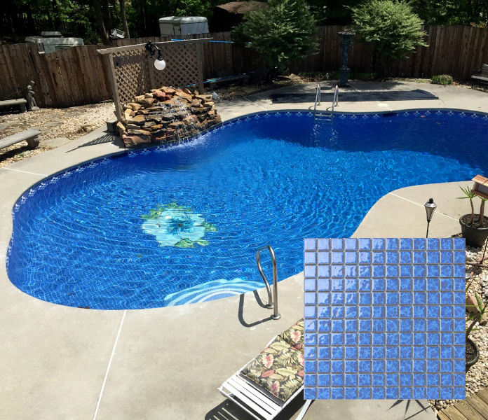 Gạch Mosaic Sứ Gốm Màu Xanh Cho Hồ Bơi