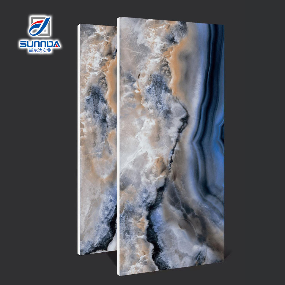 Gạch Porcelain Lát Sàn CHINA SUNNDA, Sản Xuất Tại Nhà Máy Phật Sơn, Loại Đồng Chất Vân Cẩm Thạch Cao Cấp, Bề Mặt Tráng Men Bóng Cao Đánh Bóng, Kích Thước 600x1200mm