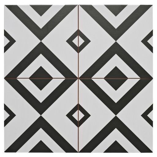 Nghệ thuật gạch men ghép nối hình học Hiện đại Họa tiết ô vuông Đen Trắng Màu gạch nung cho Tường Bếp Phòng tắm và Viền Sàn Nội thất