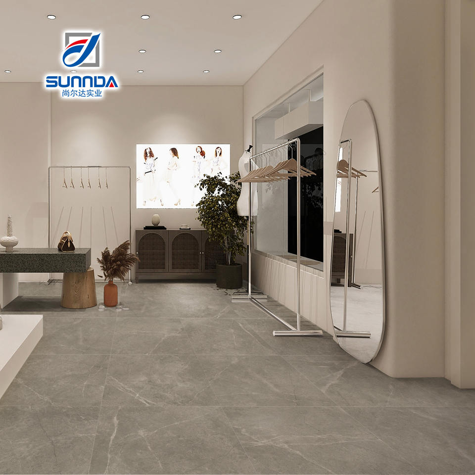 Gạch lát sàn 24x24 men bóng kính vân đá cẩm thạch sáng