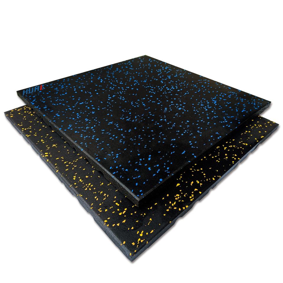 Tấm lót sàn phòng tập thể dục cao cấp bằng cao su EPDM có rãnh, màu đen + nhiều màu