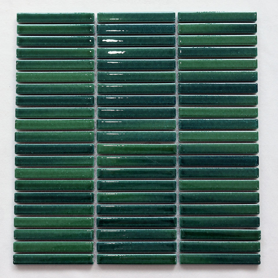 Gạch Mosaic Gốm Sứ Xanh Lá Cây Tráng Men Bóng Phong Cách Cổ Điển Châu Âu Dùng Cho Tường, Sàn, Bếp Và Phòng Tắm