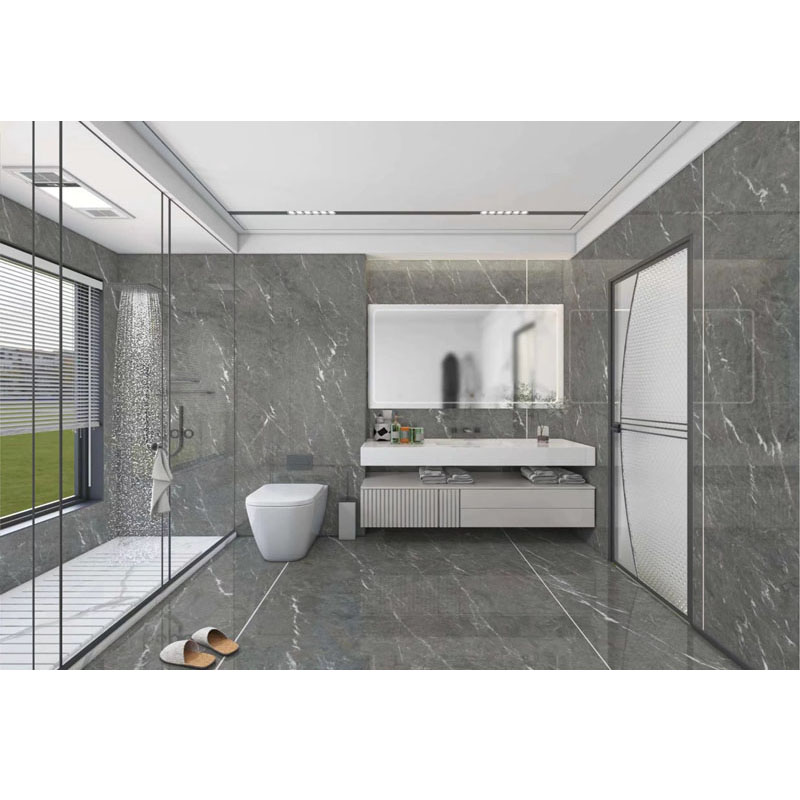 Tấm Đá Nung Kết Khổ Lớn Bóng Vân Đá Cẩm Thạch Sứ Xám Sao