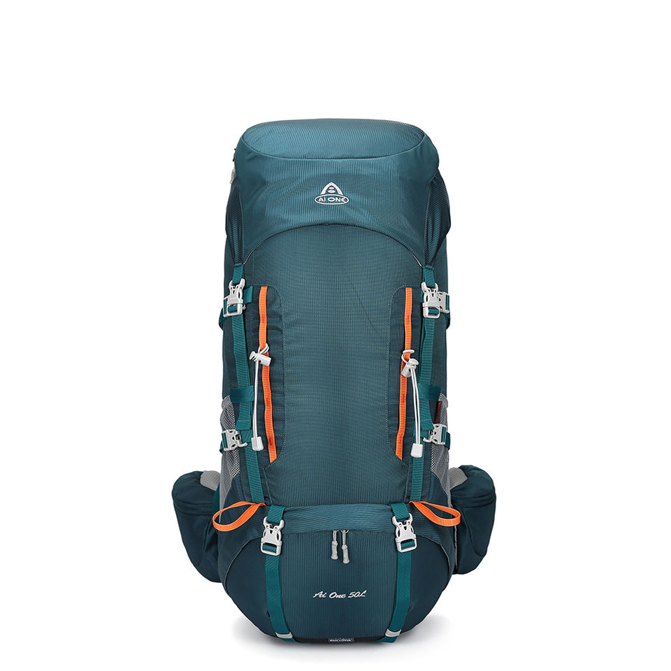 AIONE 50L Ba lô dành cho đi bộ đường dài, cắm trại, du lịch ba lô, cho Nữ và Nam, có kèm áo mưa