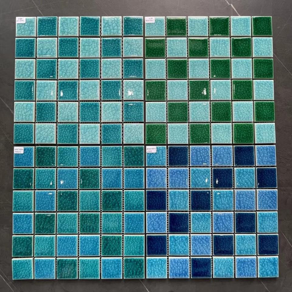 Gạch Mosaic Gốm Sứ Ốp Hồ Bơi Phối Nhiều Màu Bán Chạy Dùng Cho Trong Nhà, Ngoài Trời