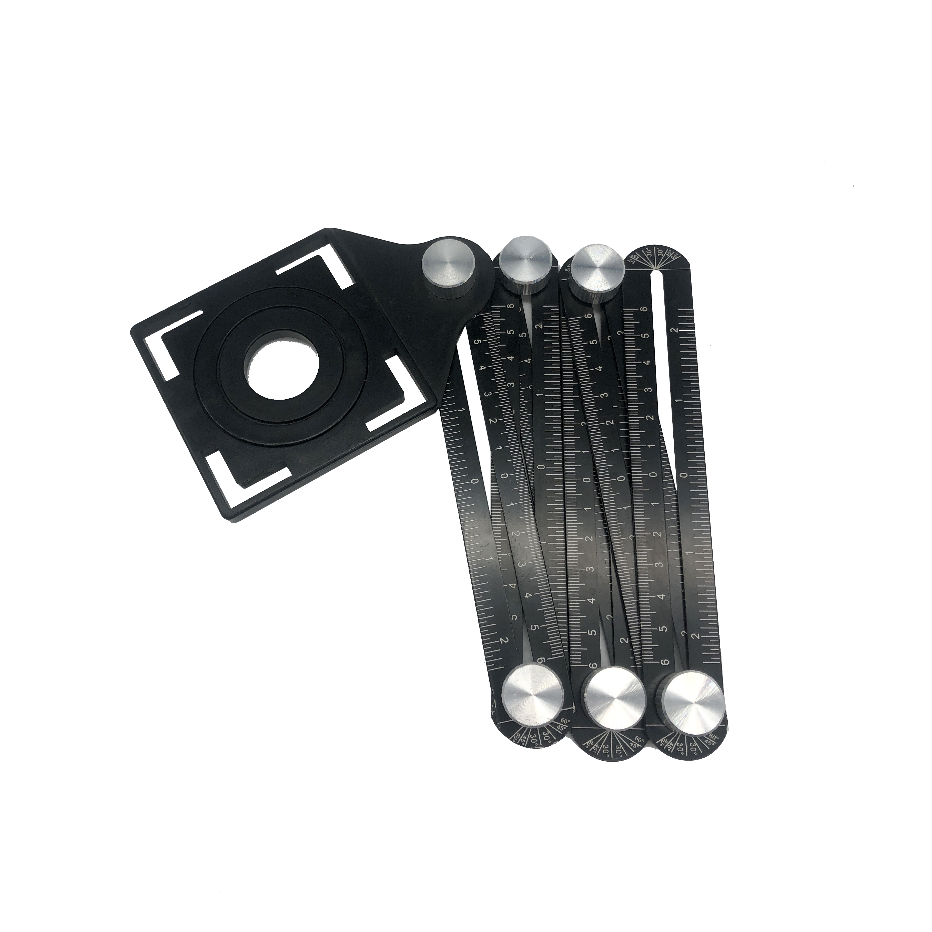 Thước kẻ đa năng hợp kim nhôm 6 nếp gấp có khuôn đục lỗ