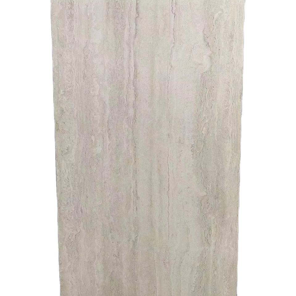 Gạch men sứ cao cấp Foshan 600x1200 vân gỗ màu be kiểu Travertine