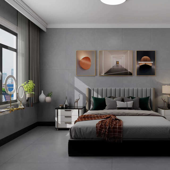 Gạch lát nền tường nhà bếp khách sạn nhà vệ sinh ban công màu đen trắng 750x1500 chống trơn mờ