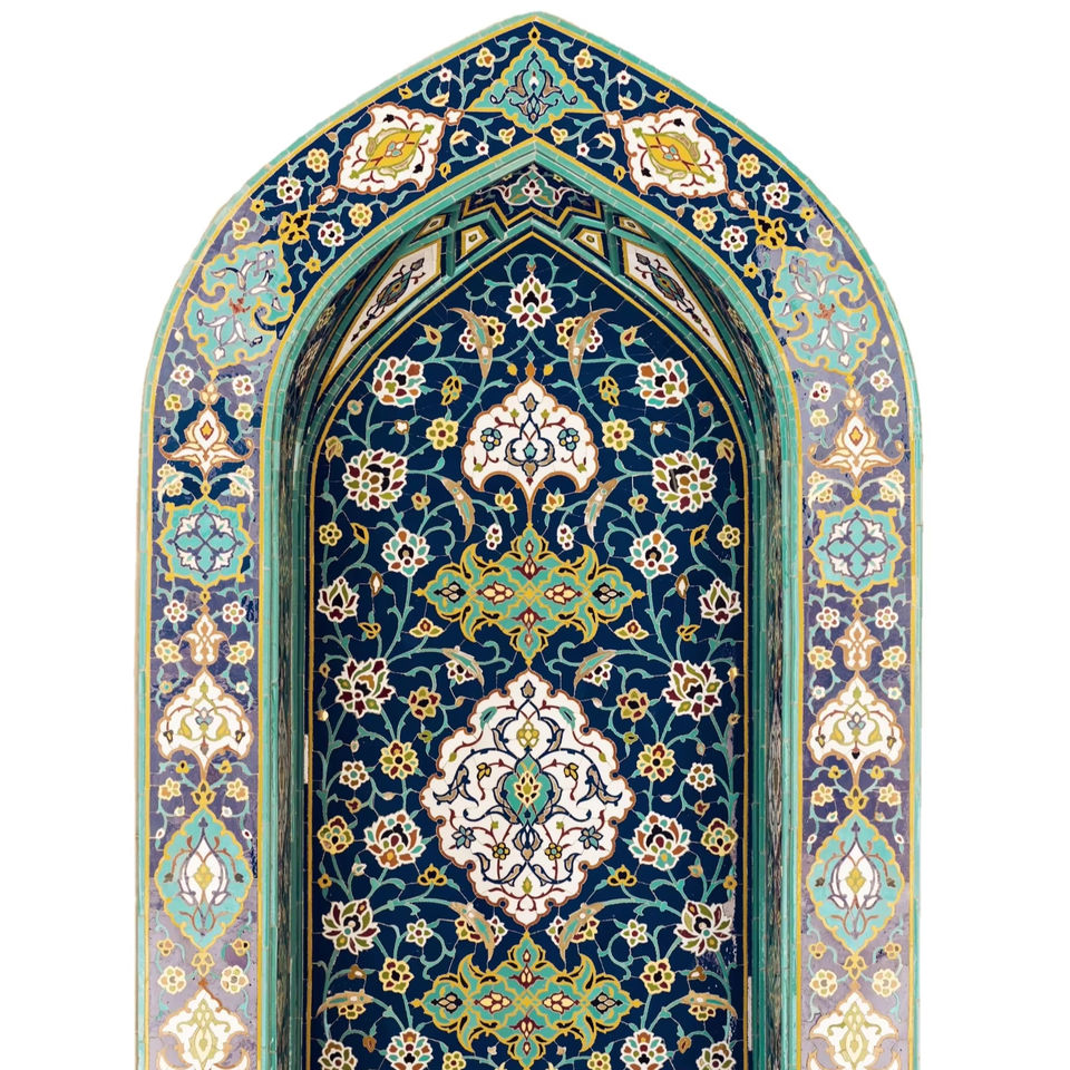 Tấm gạch men Hồi giáo 5x5 thủ công họa tiết tùy chỉnh, dùng để trang trí tường nội và ngoại thất làm đường viền