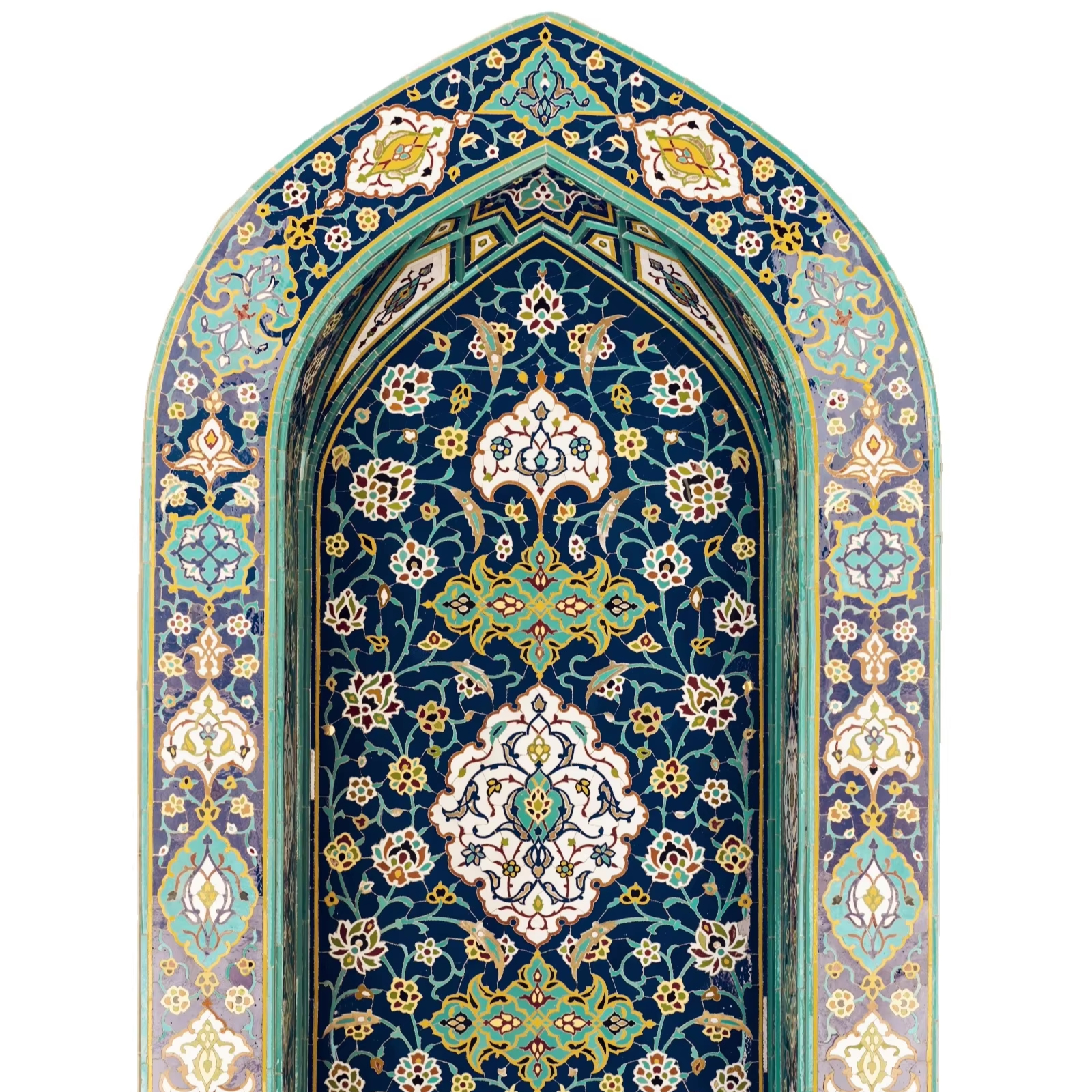 Tấm gạch men Hồi giáo 5x5 thủ công họa tiết tùy chỉnh, dùng để trang trí tường nội và ngoại thất làm đường viền