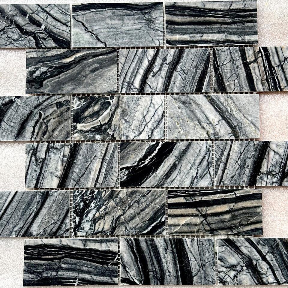 Gạch Mosaic Kính Cổ Điển Hình Lục Giác Vuông, Trang Trí Tường Trong Nhà/Ngoài Trời Bằng Đá Cẩm Thạch, Gỗ, Đá, Sàn Đá Tự Nhiên Kiểu Parquet Cho Phòng Khách