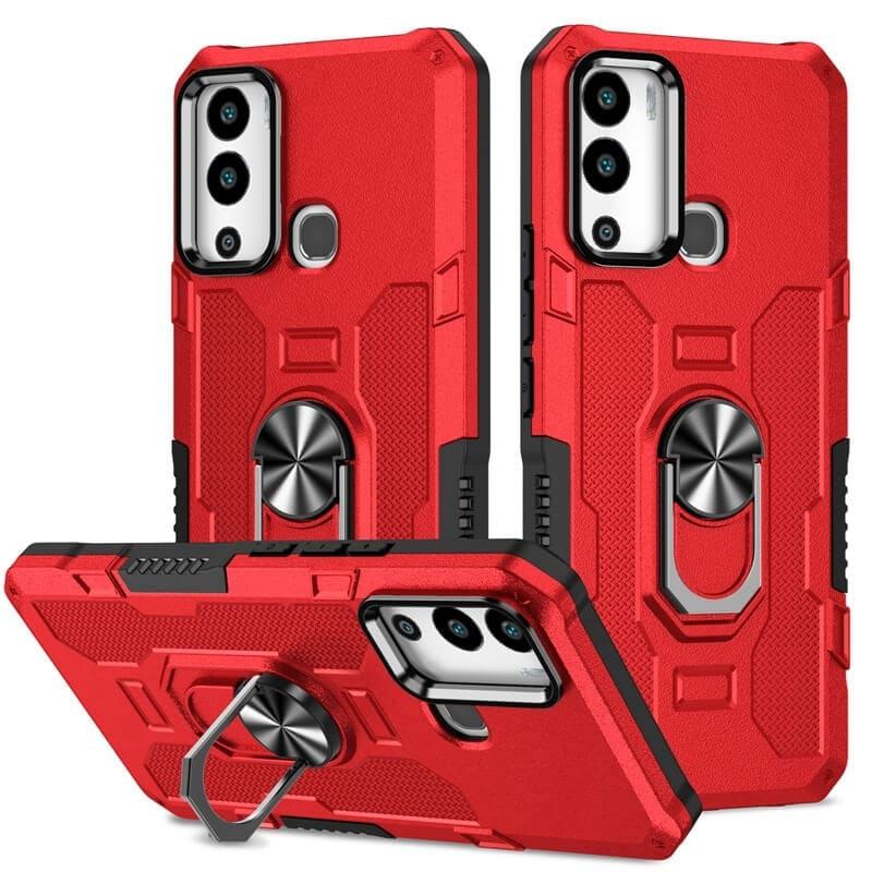 Ốp Lưng Điện Thoại Di Động Bán Buôn TPU+PC Từ Tính Chống Va Đập Độ Chính Xác Cao Với Giá Đỡ Vòng Sạc Không Dây Chống Rung Dành Cho Infinix