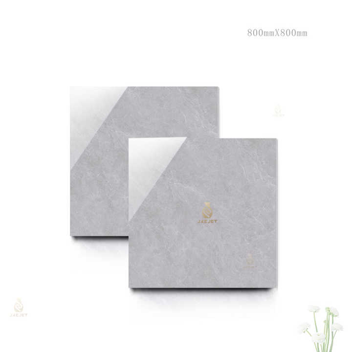 Gạch lát nền phòng tắm men sứ ceramic chống trơn, phong cách rustic, màu xám, kích thước 80x80mm