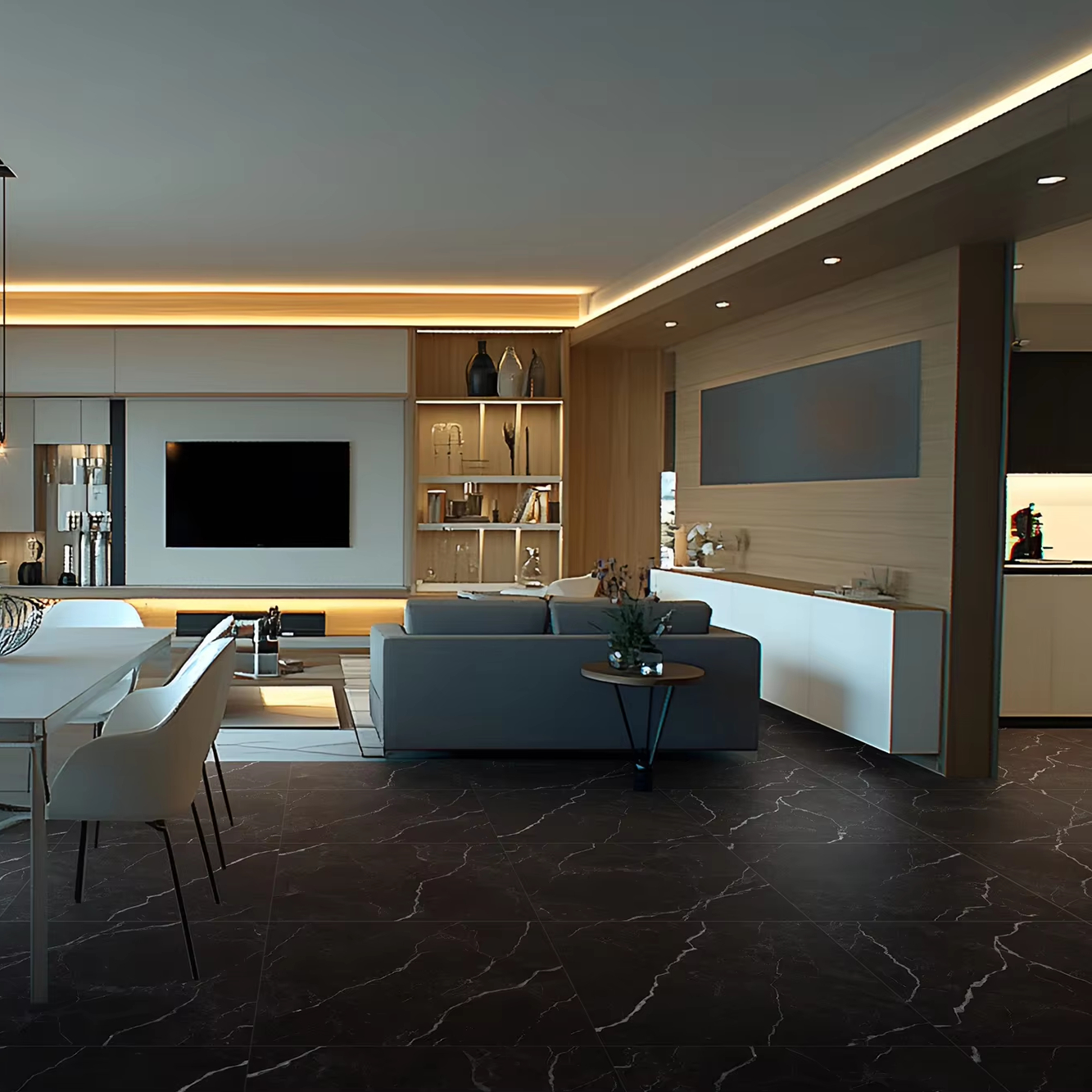 Gạch lát nền men mài đen series đá cẩm thạch JBN sản phẩm mới khuyến nghị