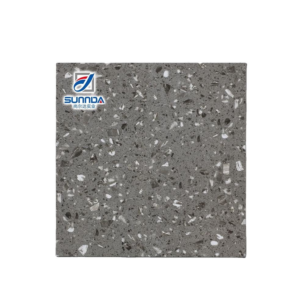 Gạch lát nền Porcelain mờ 60x60 họa tiết Terrazzo chống trơn trượt dùng cho phòng tắm và ngoại thất Nhà máy Phật Sơn