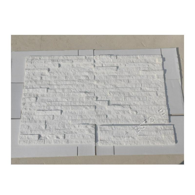 Tấm ốp đá xếp chồng thạch anh tự nhiên Trắng Bắc Cực thiết kế hiện đại, kích thước tùy chỉnh cho Khách sạn, Biệt thự, Ngoại thất và Nội thất.