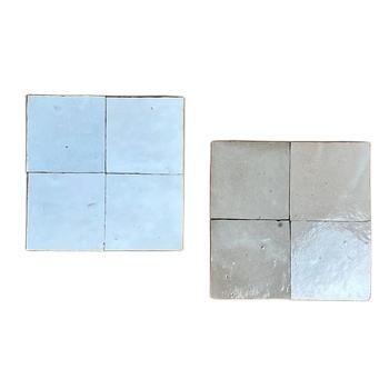 Gạch ốp tường Zellige Ma-rốc thủ công màu tùy chỉnh 10x10, men bóng sáng phong cách cổ điển, bề mặt không đều, dành cho nội thất.