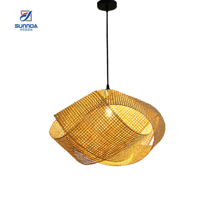 Đèn Thả Trần Thủ Công Phong Cách Vintage Chụp Tre Mây Tự Nhiên Đan Trang Trí Dành Cho Khách Sạn, Căn Hộ, Nhà Ở