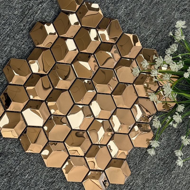 Vật liệu trang trí ốp tường phía sau bằng mosaic kim loại nội thất phong cách hiện đại, có khả năng cung cấp giải pháp thiết kế đồ họa