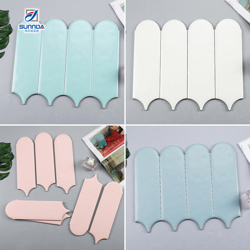 Phật Sơn Giảm Giá Đặc Biệt Gạch Mosaic Ngón Tay Kitkat Gốm Men Dạng Dải Xếp Thẳng Hàng Ốp Tường Phòng Tắm, Bếp