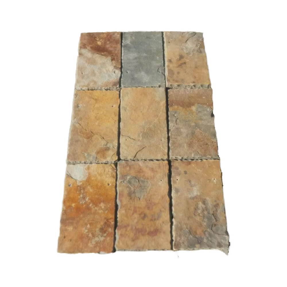 Ngói Lợp Mái Đá Tự Nhiên Hiện Đại Thân Thiện Môi Trường Đá Phiến Gỉ Sét Trung Quốc Khối Chống Đông Trang Trí Ngoại Thất Biệt Thự Sử Dụng Ngoài Trời